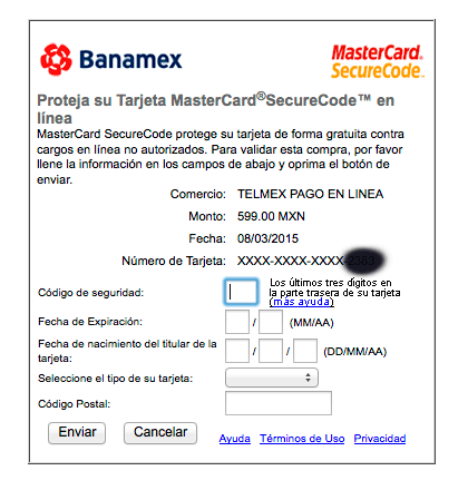 error mastercard securecode