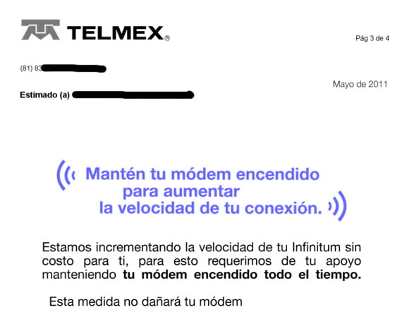 telmex aumento velocidad